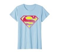 Medio Tono con Logotipo de Superman DC Camiseta, Mujer, Azul Bebé, XXL
