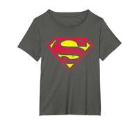 Medio Tono con Logotipo de Superman DC Camiseta, Mujer Tallas Grandes, Asfalto, 4XL Grande