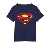 Medio Tono con Logotipo de Superman DC Camiseta, Mujer Tallas Grandes, Azul Marino, 4XL Grande