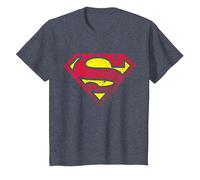 Medio Tono con Logotipo de Superman DC Camiseta, Niños, Azul Jaspeado, 3 años