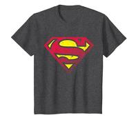 Medio Tono con Logotipo de Superman DC Camiseta, Niños, Jaspeado Oscuro, 4 años