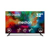 MEDION 80 cm 32" Televisor HD con Reproductor DVD Triple Tuner DVB-T2 HD DVB-C DVB-S2 2X HDMI USB Salida Auriculares Entrada AV Reproductor Multimedia Ci+, MD832003