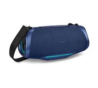 MEDION Altavoz portátil Bluetooth P61762 (batería Recargable, Refuerzo de Graves, Efectos de luz RGB, protección IPX7 contra el Agua y Robusto, Banco de alimentación Integrado, 2X 25 W RMS) Azul