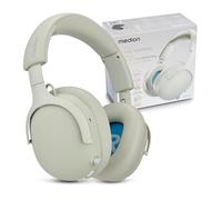 MEDION Auriculares Over Ear HX-1 Plus (inalámbricos, cancelación de Ruido Feed Forward, Bluetooth 6.0, 5+1 preajustes EQ, hasta 100 h de batería, protección contra Salpicaduras IPX4), Monocromo