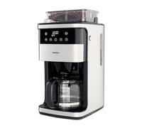 MEDION Cafetera eléctrica de con molinillo y jarra de cristal (1,5 l, máx. 12 tazas, 8 niveles de molienda, máx. 1050 W, temporizador de 24 horas, pantalla de led, antigoteo, filtro permanente