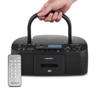 MEDION DRX-1 Plus Boombox (Radio portátil Dab+ y FM, Bluetooth, Reproductor de CD, MP3, Casete, Salida Auriculares, estéreo, AUX, Corriente y Pilas) Negro