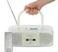 MEDION DRX-1 Plus Boombox (Radio portátil Dab+ y FM, Bluetooth, Reproductor de CD, MP3, Casete, Salida Auriculares, estéreo, AUX, Corriente y Pilas) Verde