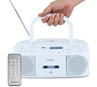 MEDION DRX-1 Plus Boombox (Radio portátil Dab+ y FM, Bluetooth, Reproductor de CD, MP3, Casete, Salida Auriculares, estéreo, AUX, Corriente y Pilas) Azul