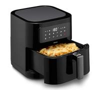 MEDION E40 XL Freidora de aire caliente (Cesta de freír XXL de 5,2 litros, 2.150 vatios, 9 programas automáticos, función de hornear, freír sin aceite, panel de control táctil, pantalla LED) negro