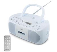MEDION E65010 Radio estéreo (Reproductor de CD, Casete, conexión USB, Entrada de Audio AUX, reproducción MP3. Radio FM PLL, Memoria para 40 emisoras, Funcionamiento con Pilas, Mando a Distancia) Azul