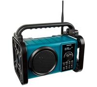 MEDION E66877 Radio de Obra Dab+ (Carcasa Robusta, a Prueba de Salpicaduras de Agua (IP44), Bluetooth 5.0, Radio FM PLL, luz de Trabajo LED, Funcionamiento con batería y con Red eléctrica) Azul