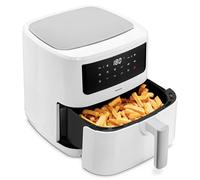 MEDION P10 XL Heißluftfritteuse (6,8 Liter XXL, Airfryer, 2.150 Watt, zwei Heizelemente aus Edelstahl, Schüttel Alarm, 9 Automatikprogramme, Touch Bedienfeld, LED Anzeige) weiß