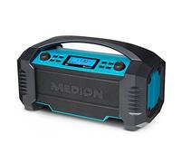 MEDION Life Radio de Obra (E66050), Radio Dab+/Bluetooth para Camping o jardín, Radio portátil con protección IP54 contra Salpicaduras y Polvo y 7 ajustes de Sonido, Radio con batería Recargable