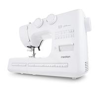 MEDION máquina de coser de brazo libre SM60 (60 vatios, 60 puntadas diferentes con ojales, luz de costura LED, enhebrador automático, botón de marcha atrás, cortador de hilo, MD10689) blanca