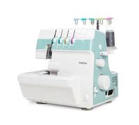 MEDION Máquina de coser overlock SO90 (eléctrica, 90 vatios, luz LED, corte en una pasada, numerosos accesorios, MD19169) turquesa