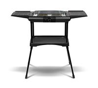 MEDION MD 18223 - Barbacoa eléctrica, 2000W de potencia, parrilla de acero inoxidable extraíble, Negro