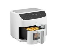 MEDION P20 XXL Heißluftfritteuse mit 2 Kammern (8,7 Liter, Airfryer, 2.600 Watt, Doppelkammer, 9 Automatikprogramme, 2 Schubladen, Sichtfenster, Dualer Airfryer, Dual Cook & Sync-Finish Funktion) weiß