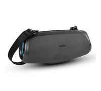 MEDION P61746 Altavoz Bluetooth portátil (batería Recargable, Refuerzo de Graves, Efectos de luz RGB, protección IPX7 contra el Agua y Robusto, Banco de alimentación Integrado, 2X 15 W RMS) Antracita