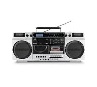 MEDION P66538 Reproductor de Casete (Retro Ghettoblaster con Reproductor de CD, años 80, Grande, USB, SD, CD, Casete MC, Antena telescópica de Radio Dab+, Bluetooth, pletina de Casete