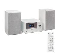 MEDION P85003 Micro Sistema de Audio Sistema Compacto (Radio por Internet, Dab+, Radio FM PLL, Bluetooth, conexión USB, AUX, 2x150 W) Blanco