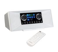 MEDION P85333 Radio por Internet con Dab+ (WiFi, FM, Spotify Connect, Amazon Music, USB, Toma de Auriculares, AUX, Stereo Line-out Cinch, Temporizador de sueño) Blanco