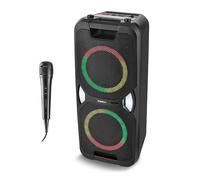 MEDION PE-1 Pure Partybox (batería, con micrófono, Altavoz Bluetooth portátil Grande, Efectos de luz, Karaoke, 2 entradas de micrófono, AUX, USB, Radio, MD400000)