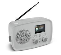 MEDION Radio Dab+ con Bluetooth Dre-1 (Dab Plus, Radio FM, protección contra Goteo, Antena telescópica, Despertador, función Snooze, regulador de Pantalla, Sistema de Alerta ASA), Gris