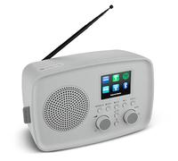 MEDION Radio por Internet con Dab+ IRE-1 (Dab+, Wi-Fi, FM, Bluetooth, protección contra Salpicaduras, Antena telescópica, Spotify Connect, Alarma, dimmer) Gris