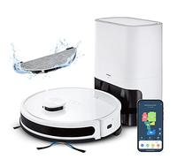 MEDION Robot Aspirador X20 SW (MD111415) con estación de Vaciado, aspiradora sin Cable con función de fregado y navegación láser, Aspirador Que se Conecta con el móvil