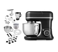 MEDION Robot de cocina universal 4 en 1 (1.200 vatios, 8 niveles, amasar, mezclar, remover, picar carne, bol para preparar helado, pantalla digital, MD18440) negro