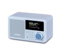 MEDION S66822 Mini Radio Dab+ portátil con Bluetooth (batería Recargable, Pantalla a Color Regulable, Antena telescópica, Temporizador de Apagado, Despertador, Snooze, AUX, USB-C) Azul