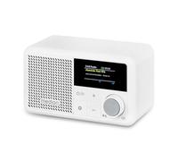 MEDION S66822 Mini Radio Dab+ portátil con Bluetooth (batería Recargable, Pantalla a Color Regulable, Antena telescópica, Temporizador de Apagado, Despertador, Snooze, AUX, USB-C) Blanco