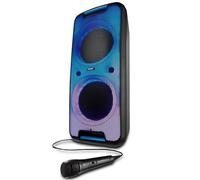 MEDION Sistema de Sonido para Fiestas P61080 (Altavoz para Fiestas Incl. micrófono, Karaoke, Batería Recargable, Bluetooth, True Wireless Stereo, 2X 450 vatios, LED de Colores, 2X USB, 2X AUX
