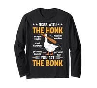 Medir con el Honk You Get The Bonk Funny Goose Anatomy Meme Manga Larga