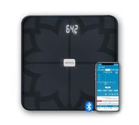 medisana BS 450 connect báscula de análisis corporal, balanza digital | medición de peso, grasa corporal, masa muscular, agua coroporal y peso óseo, bascula de baño con conexión a aplicación