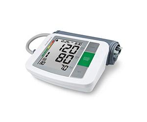 Medisana BU 510 Tensiómetro de brazo, medición precisa de la presión arterial y el pulso con función de memoria, escala de semáforo, indicación de latidos irregulares, Color Gris, Blanco