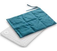 medisana HS 200 Almohada eléctrica de hueso de cereza con 4 ajustes de temperatura y desconexión automática para aliviar la tensión y el dolor, funda de algodón 100% recalentable en el microondas
