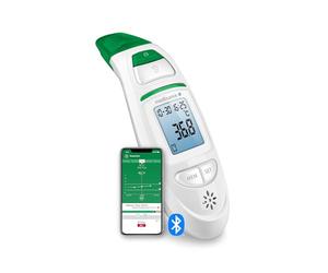 medisana TM 750 connect termómetro clínico de frente y oído con app | 6 en 1 termómetro conectar digital para bebés, niños y adultos, con alarma visual de fiebre y Bluetooth