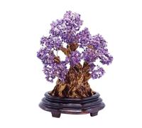 Meditación Adornos de cristal for árbol de la fortuna de mesa, decoración Feng Shui for sala de estar y oficina Sanación(Purple)