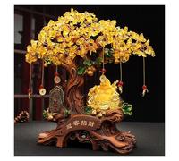 Meditación Árbol de cristal de dinero for interiores Árbol de la fortuna de citrino Árbol de la suerte del Feng Shui Árbol de bonsái Decoración de oficina Tienda Mudanza y regalo de apertura Sanación