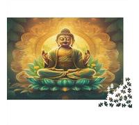Meditación Buda Rompecabezas 1000 Piezas con Colores Vibrantes Buda de Loto Puzzle Terapia De Arte para Pasatiempos En Casa como Cita En Casa 38x26cm/1000pcs