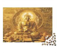 Meditación Budista Puzzle 1000 Piezas De Cartón Grueso Rompecabezas DIY Anti Estrés Adultos para Team Building En Casa como Regalo Original 52x38cm/1000pcs