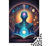 Meditación Cósmica Rompecabezas de 1000 Piezas Adultos Paper Hecho de Papel Cerebro Galaxia Puzzle Educativo Alivio estrés Decoración 52x38cm/1000pcs