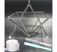 Meditación curativa de sonido Mokaba Merkaba, pirámide de canto de cristal de cuarzo, instrumento musical curativo, terapia de sonido, meditación y yoga (5 pulgadas + bolsa)