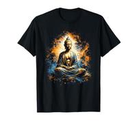Meditación de Buda, Arte Espiritual Zen con Salpicaduras envejecidas Camiseta