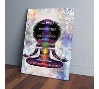 Meditación de chica negra: "Soy yo misma, me conozco". Impresiones en lienzo.