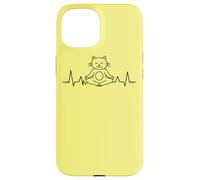 Meditación de los chakras del yoga ECG Cat Gato Carcasa para iPhone 15