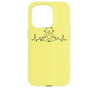 Meditación de los chakras del yoga ECG Cat Gato Carcasa para iPhone 15 Pro