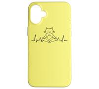 Meditación de los chakras del yoga ECG Cat Gato Carcasa para iPhone 16 Plus