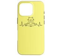 Meditación de los chakras del yoga ECG Cat Gato Carcasa para iPhone 16 Pro